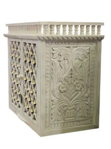 Whitewash Wooden Temple with Doors