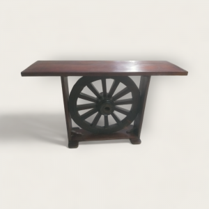 Wooden Cart-Wheel Console (Assorted Size)