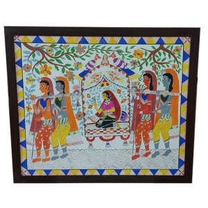 Madhubani Painting Goddess Sita in Palaki