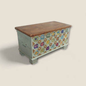 Wooden Tile and Brass Fitted Box (Assorted Colours)