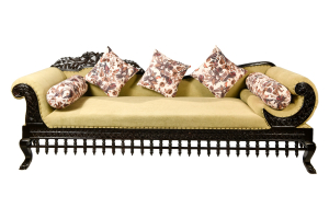 Peacock Carving Daybed (Olive Fabric)