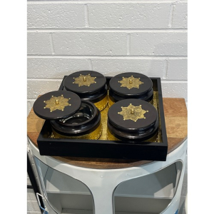 Wooden Spinning Tray with 4 Bowls