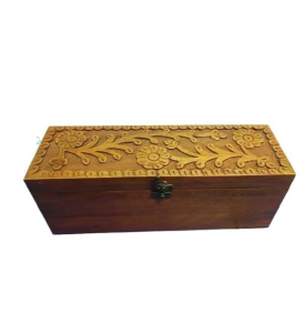 Hand Carved Wooden Wine Box