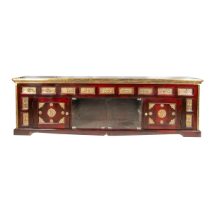 Brass Inlay Wooden TV Cabinet