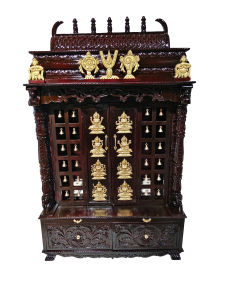 Ashtalakshmi Brass Fitted Wooden Temple