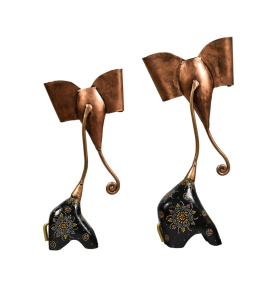 Hand Painted Elephant Pair