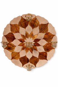Flower Inlay T light Holder Wall Hanging 