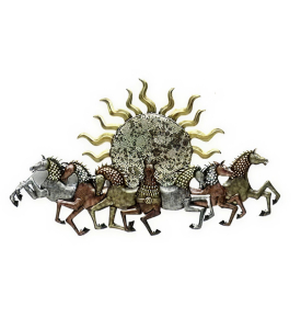 Backlit 7 Running Horses Wall Hanging