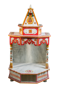 Handpainted Hexagon Base Marble Temple