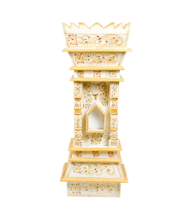 Golden Painted Marble Tulsi Pot