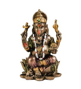 Resin Lotus Ganesha Copper Finish