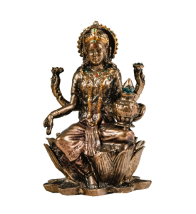 Resin Lotus Laxmi Copper Finish