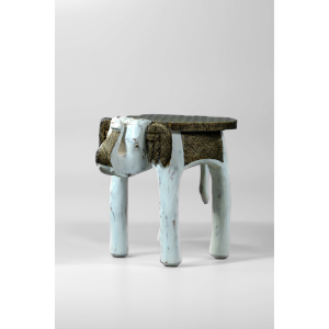 12 Inch Brass Fitted Elephant Stool