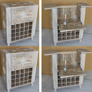 Wooden Painted Wine Rack Cabinet