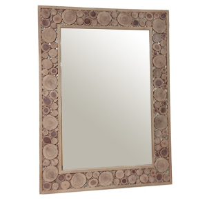 Wooden Slice Wall Mirror