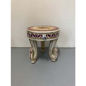 15" Diameter Hand Painted Stool