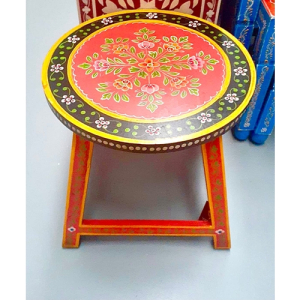 Hand-painted Stool (Orange)