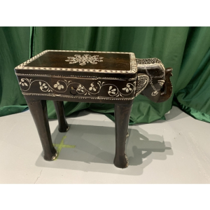 Wooden Long Elephant Stool (1 Drawer)