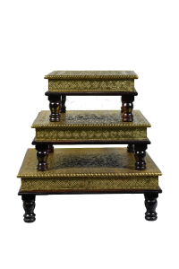 Wooden Brass Fitted Chowki