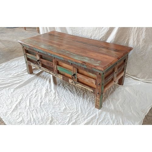 Reclaimed wood coffee sales table with drawers