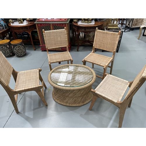 Cane table chair discount set