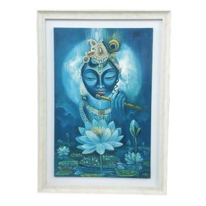 Lord Krishna playing the Flute Kishangarh Painting