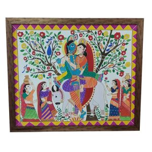 Madhubani Painting Lord Krishna in Gwala Roop
