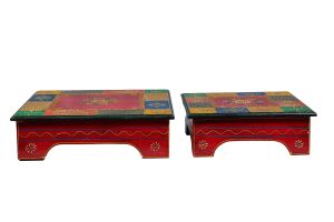 Colourful Hand-Painted Chowki