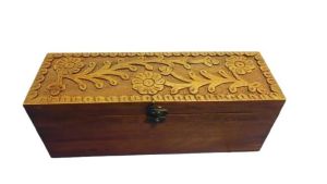 Hand Carved Wooden Wine Box