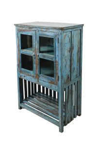 Vintage Blue Cabinet with Shelf