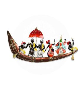 Traditional Iron Kathakali Ship Wall Decor