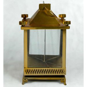Glass Lantern Brass Finish