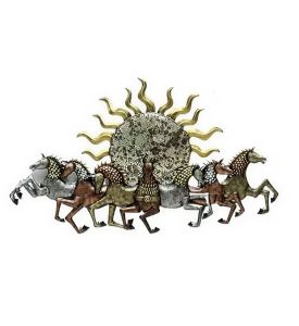Backlit 7 Running Horses Wall Hanging