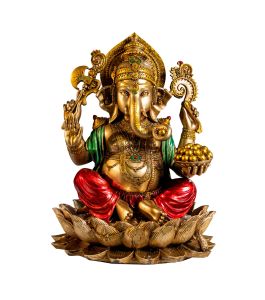 Resin Lotus Ganesh Statue