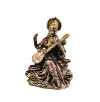 Resin Lotus Saraswati Copper Finish