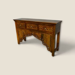 Wooden Carving Console Table with 3 Drawers (Assorted Colours)