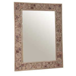 Wooden Slice Wall Mirror
