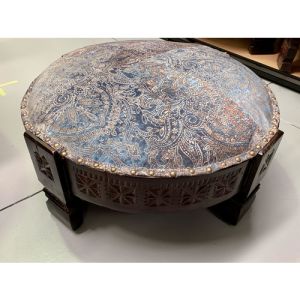 Blue Fabric Chakki Stool (Medium)