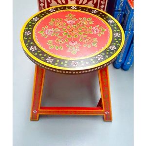 Hand-painted Stool (Orange)