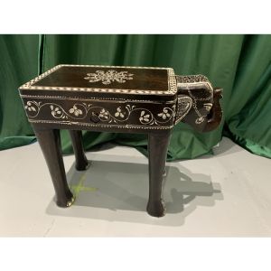 Wooden Long Elephant Stool (1 Drawer)