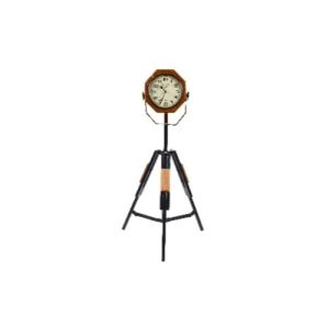 Teak Wooden Clock with Tripod-style Stand