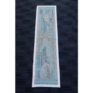 Hand Stitched Table Runner (White and Blue)