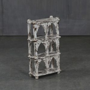 Antique White Wooden Temple Design Big Rack