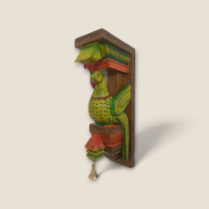  Brass Parrot Hanging Diya with bells 