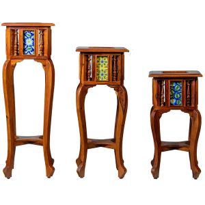 Wooden Tile Fitted Planter (Honey)