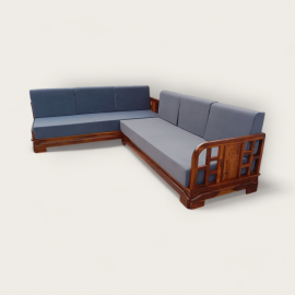 Wooden L Shape Sofa