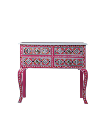 Hand Painted 4 Drawer Console Table