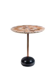 Flower Inlay Table with Marble Base