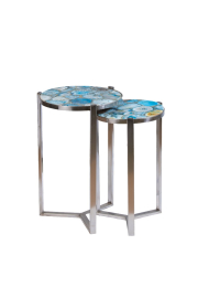 Blue City Round Nested Table