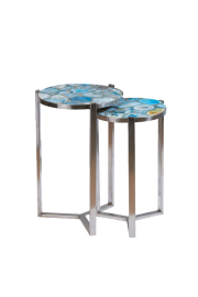 Blue City Round Nested Table
